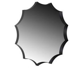 Art deco závěsné zrcadlo Zara v černém kovovém rámu ve tvaru hvězdy se špičatými okraji s dvanácti cípy