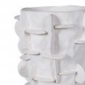 Art deco vysoká bílá porcelánová váza Saphira s abstraktními výběžky 50 cm