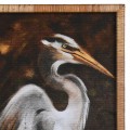 Koloniální set dvou obrazů Heron s volavkami v ratanovém hnědém rámu 90 cm