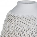 Etno porcelánová bílá váza Liora s 3D detaily ve tvaru oček 34 cm