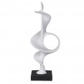 Moderní abstraktní socha Twist z šedé pryskyřice s černou čtvercovou podstavou 70 cm