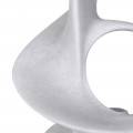 Moderní abstraktní socha Twist z šedé pryskyřice s černou čtvercovou podstavou 70 cm