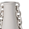 Moderní porcelánová váza Chain v šedé barvě s bočním dekorem řetězu 43 cm