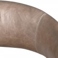 Moderní atypická jídelní židle Leslie s béžovým koženým potahem a oblými tvarovanými nožičkami 80 cm