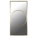 Luxusní art deco nástěnné obdélníkové zrcadlo Solaris s kovovým rámem ve zlaté barvě s dekorativní kružnicí 200 cm