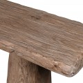 Luxusní etno konzolový stolek Sahari z masivního světle hnědého recyklovaného dřeva se dvěma kónickými nožičkami 184 cm