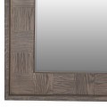 Luxusní art deco obdélníkové nástěnné zrcadlo Quadria Gris z hnědosivého dřeva se šachovnicovým vzorem se zlatým rámem 200 cm