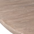 Luxusní venkovský kulatý jídelní stůl Nandor z recyklovaného světle hnědého jilmového dřeva se třemi nožičkami 153 cm