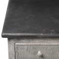 Luxusní vintage šedá koupelnová skříňka Ritta s umyvadlem se čtyřmi dvířky a dvěma zásuvkami a černou kamennou deskou 160 cm