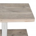 Luxusní moderní konzolový stolek Aladar se dvěma policemi s hnědými deskami a bílými designovými geometrickými předěly 170 cm