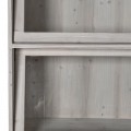 Luxusní skandinávská vitrína Clyde s pěti policemi s vyklápěcími prosklenými dvířky ve světle hnědé barvě 200 cm