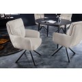Designová moderní otočná židle Dover s béžovým čalouněním a černýma nohama 93cm