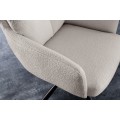 Designová moderní otočná židle Dover s béžovým čalouněním a černýma nohama 93cm