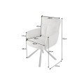 Retro moderní otočná jídelní židle Dover se žlutým potahem a černým kovovým nohama 92cm