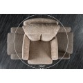 Designová retro otočná židle Dover s prošívaným čalouněním v béžově šedé barvě 92 cm