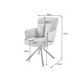 Designová retro otočná židle Dover s prošívaným čalouněním v béžově šedé barvě 92 cm