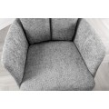 Designová retro otočná židle Dover s šedým čalouněním a opěrkami na ruce 92 cm