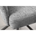 Designová retro otočná židle Dover s šedým čalouněním a opěrkami na ruce 92 cm