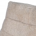 Luxusní moderní krémové polohovatelné křeslo Lazzaro s kožešinovým potahem a kovovou podstavou 104 cm