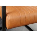 Industriální konzolová jídelní židle Inspirativo s retro oranžovým koženým potahem a černou konzolovou konstrukcí 88 cm