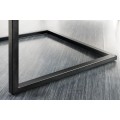 Industriální jídelní židle Inspirativo s retro hnědým koňakovým koženým potahem a černou konzolovou konstrukcí 88 cm