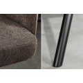 Industriální otočná hnědá barová židle Dover s kovovou podstavou a kombinovaným textilním a sametovým potahem 110 cm