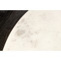 Art deco kulatý konferenční stolek Celestia z mangového dřeva s bílou mramorovou deskou a skříňkou 60 cm