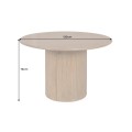 Art deco kulatý jídelní stůl Celestia z mangového dřeva v hnědé barvě s drážkovanou nohou a úložným prostorem 120 cm