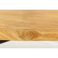 Industriální oválný jídelní stůl Comedor z masivního mangového dřeva s černým zkříženým kovovým nohama 240 cm