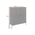 Designová obdélníková etno komoda Zamris z tmavě hnědého mangového dřeva s ornamentálními rytinami s kovovými nožičkami 120 cm