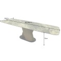 Moderní rozkládací obdélníkový jídelní stůl Hoal se zeleno-béžovou mramorovou deskou a designovou ořechovou nohou 180-260 cm