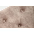 Moderní čalouněná lavice Eliana s úložným prostorem s béžovým sametovým potahem s chesterfield prošíváním na sedadle 120 cm