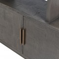Luxusní moderní hnědá knihovna Quadria Gris z dubového dřeva se čtyřmi dvířky a dvěma policemi 220 cm