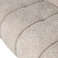 Luxusní art deco bouclé třímístná sedačka Amora v béžové barvě s oblými hranami a vertikálním prošíváním 240 cm
