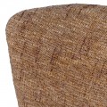 Luxusní art deco hnědé křeslo Doria s kulatou kovovou podstavou a textilním potahem v hnědé barvě 77 cm