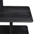 Luxusní art deco černý geometrický regál Obsidian se čtyřmi poličkami z recyklovaného dřeva 160 cm