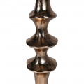 Vintage stolní lampa Aureum se zlatou kovovou podstavou a béžovým kulatým lněným stínítkem 95 cm