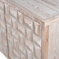 Luxusní art deco příborník Cubaro z masivního jilmového dřeva se 4 dvířky a 3D reliéfním vzorem 210 cm