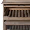 Luxusní vintage jídelní vitrína Verona z hnědého dřeva s úložným prostorem se skleněnými dvířky s úchyty 233 cm