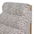 Luxusní glamour jídelní židle Celestia s hnědo-bílým potahem s prošívanou opěrkou a zlatou kovovou konstrukcí 88 cm