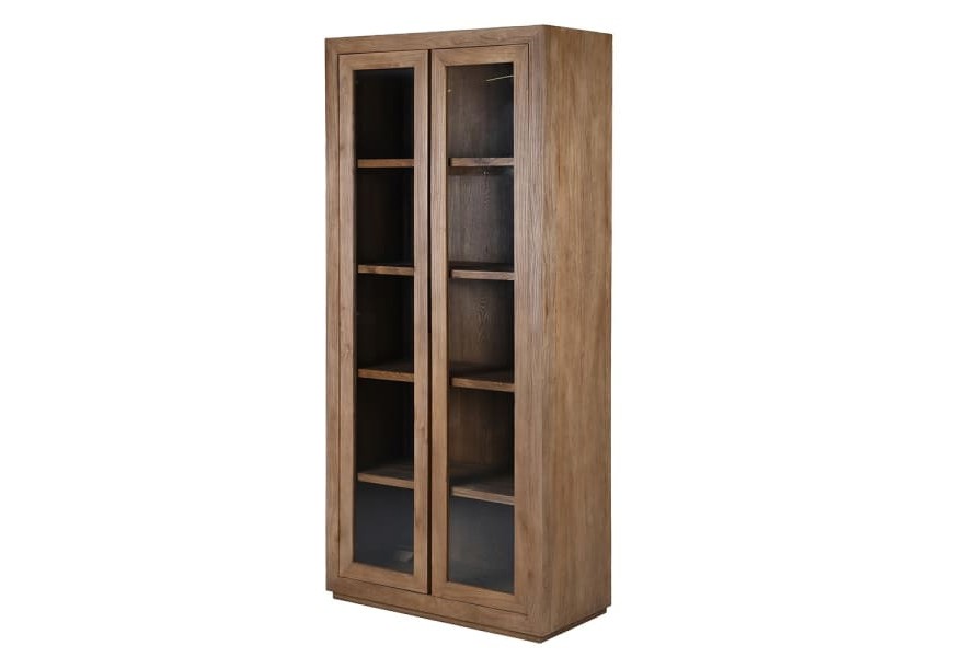 Luxusní masivní dvoudveřová knihovna Heritage z masivního hnědého recyklovaného dřeva 210 cm