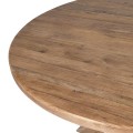 Luxusní designový kulatý hnědý jídelní stůl Orion z masivního recyklovaného dřeva 119 cm