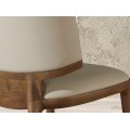 Luxusní kožená jídelní židle Vita Naturale s potahem v krémové béžové barvě s ořechovou hnědou konstrukcí 53 cm