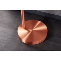 Designová moderní měděná stojící polohovatelná lampa Big Bow z kovu s kulatým stínítkem s perforací se zaoblenou nohou 210 cm