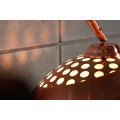 Designová moderní měděná stojící polohovatelná lampa Big Bow z kovu s kulatým stínítkem s perforací se zaoblenou nohou 210 cm