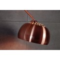 Designová moderní měděná stojící polohovatelná lampa Big Bow z kovu s kulatým stínítkem s perforací se zaoblenou nohou 210 cm
