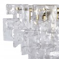 Luxusní glamour čtvercový lustr Crystalis ze skla a zlata s dvoupatrovým designem 135 cm