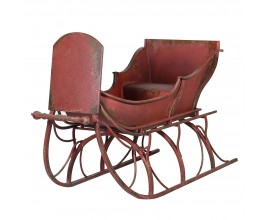 Luxusní vintage kovové sáně Snowfall v červené barvě s rezavou patinou 133 cm