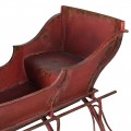 Luxusní vintage kovové sáně Snowfall v červené barvě s rezavou patinou 133 cm