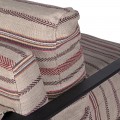 Luxusní retro čalouněné hnědé křeslo Artero s kovovou konstrukcí a pruhovaným potahem z juty a bavlny 86 cm